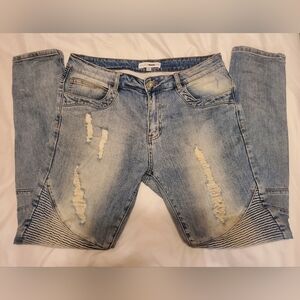 Fashion Nova Men's Blue Distressed Jeans